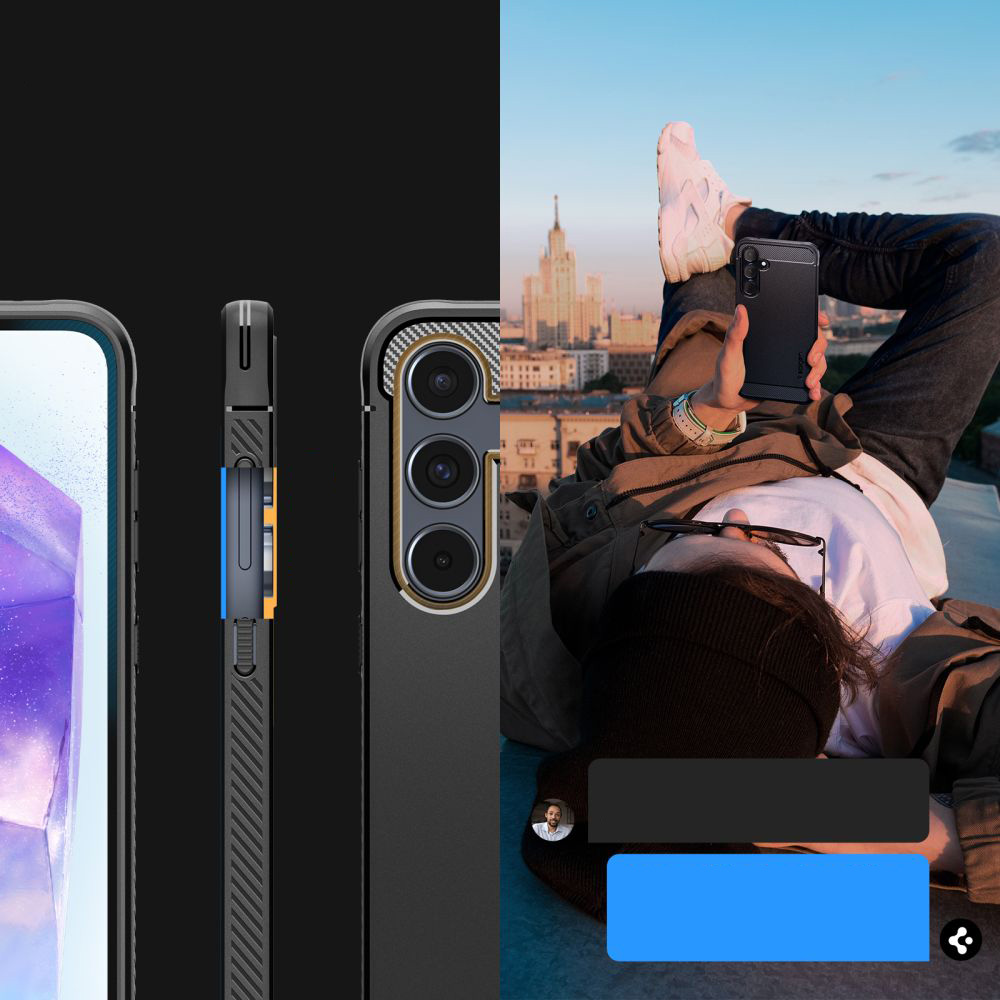 Etui Spigen Rugged Armor do Galaxy A55 5G, czarne